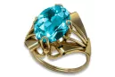14 Karat Gelbgold Aquamarin Ring Vintage Stil vrc015y